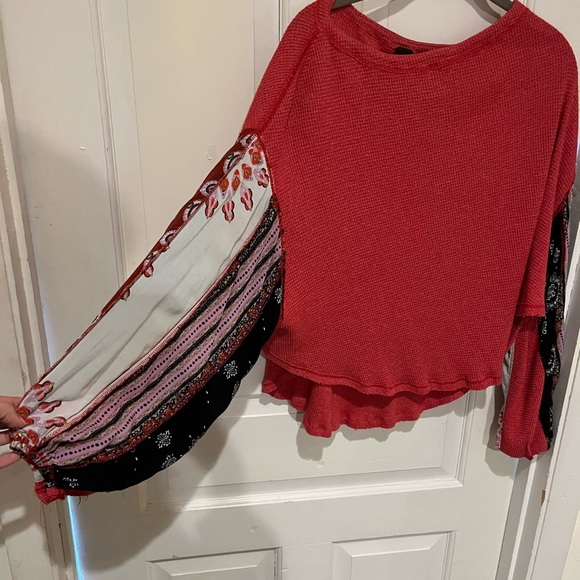 Free People Patterned Sleeve Top - Picture 3 of 5